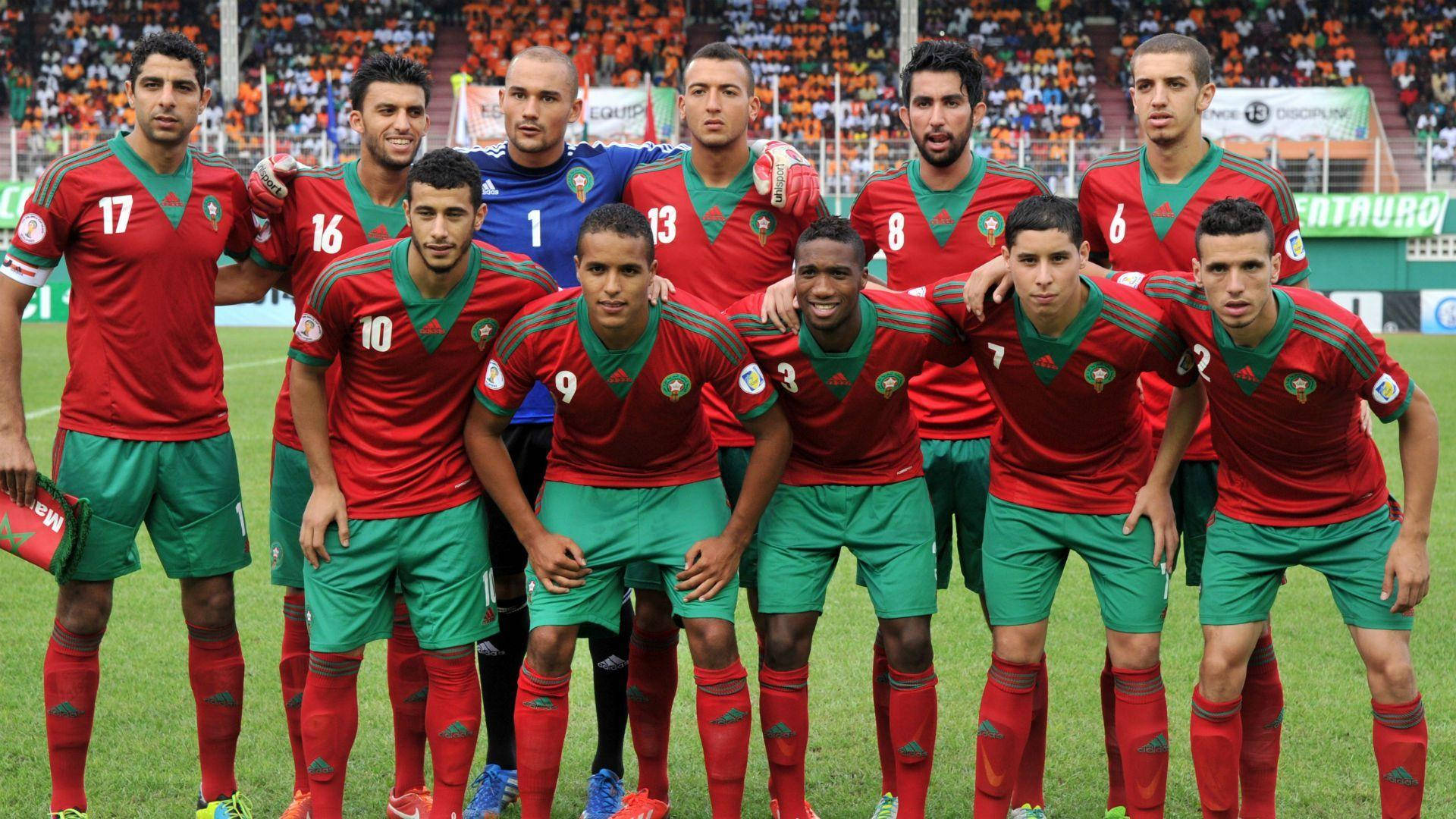 Morocco National Football Team Red And Green Aesthetic Wallpaper
