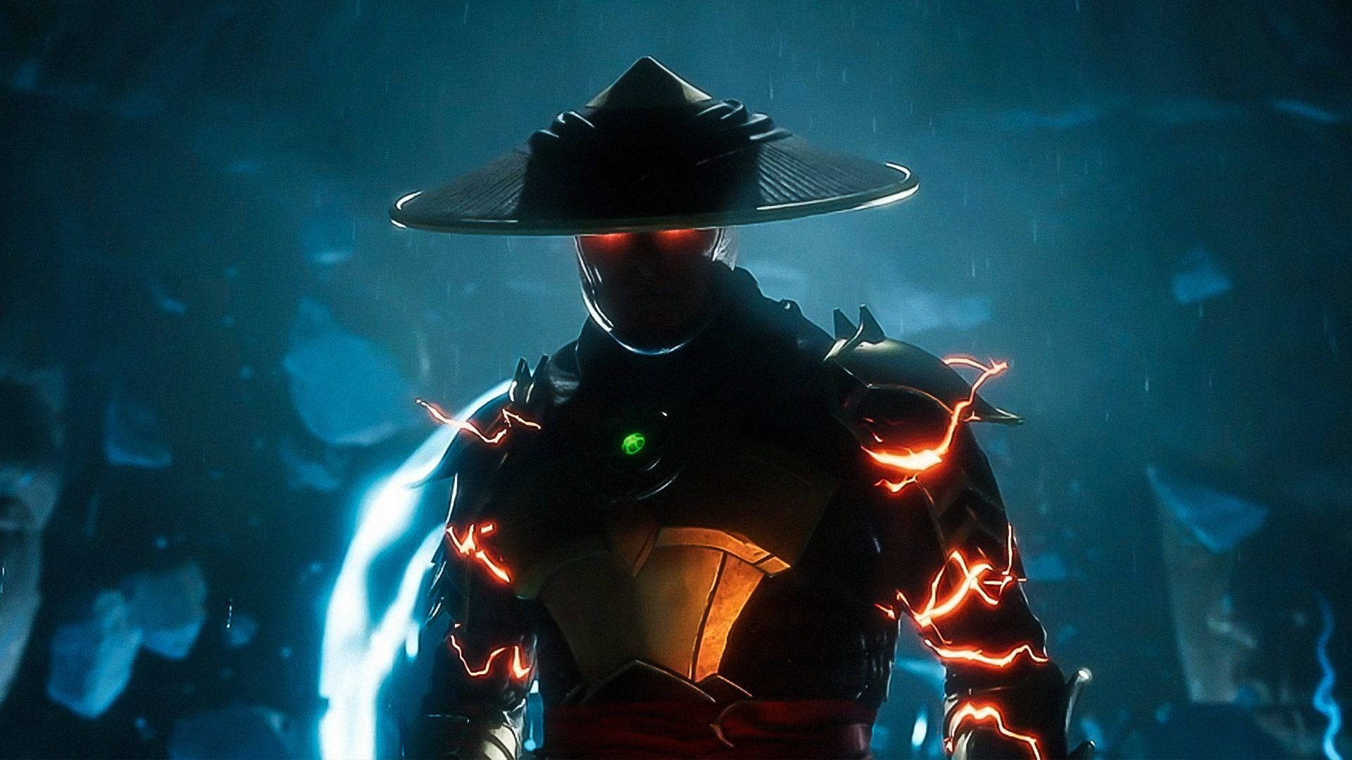 Raiden unleashes powerful lightning in Mortal Kombat 11 Wallpaper