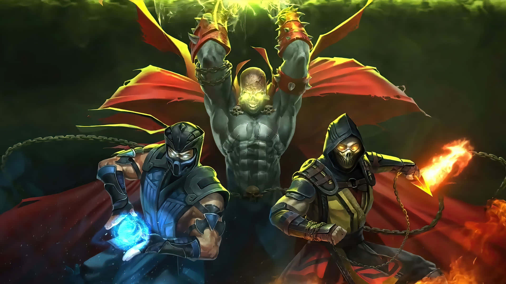 Spawn Unleashes Power in Mortal Kombat 11 Wallpaper