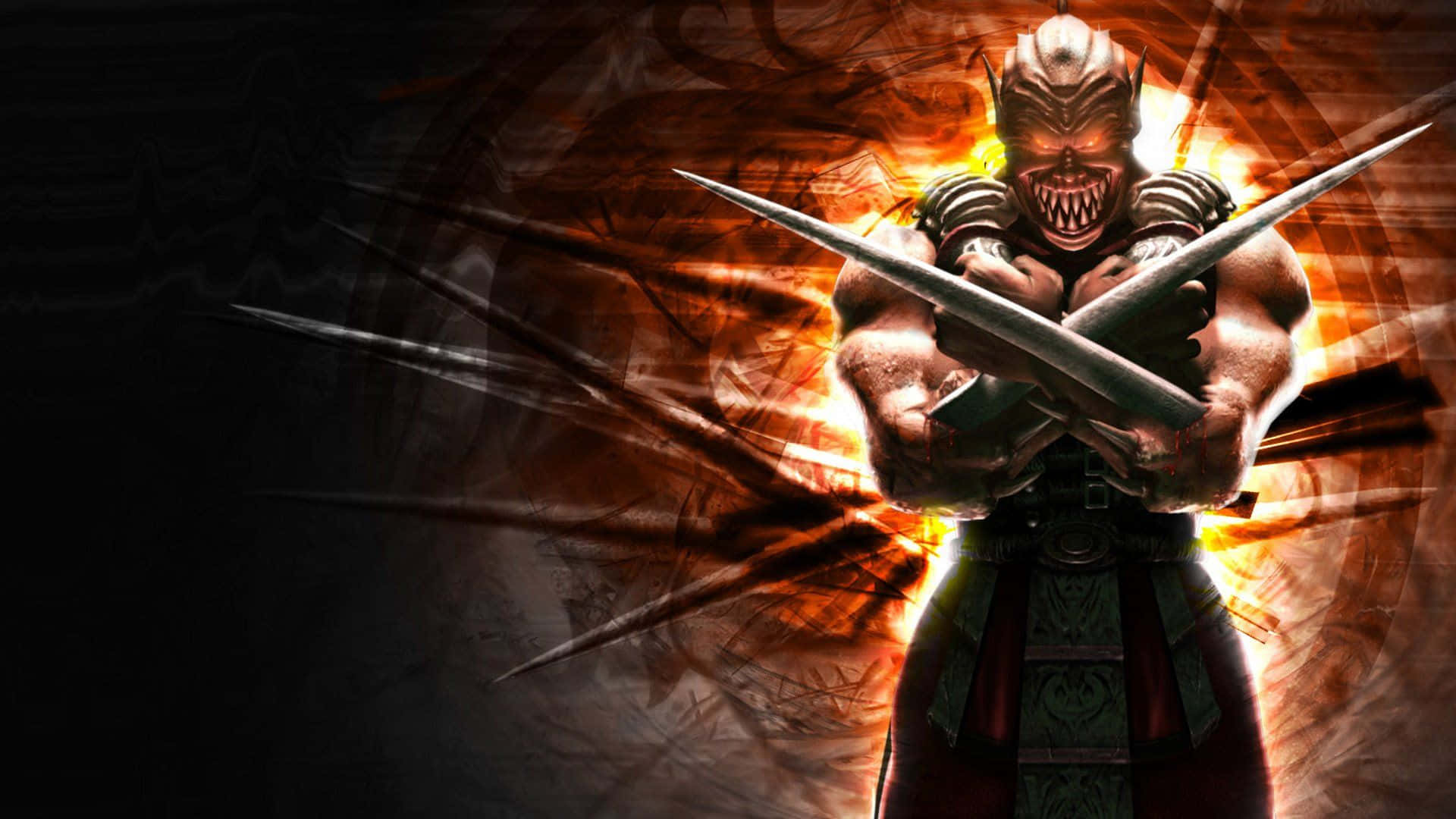 Fierce Baraka in Mortal Kombat action Wallpaper