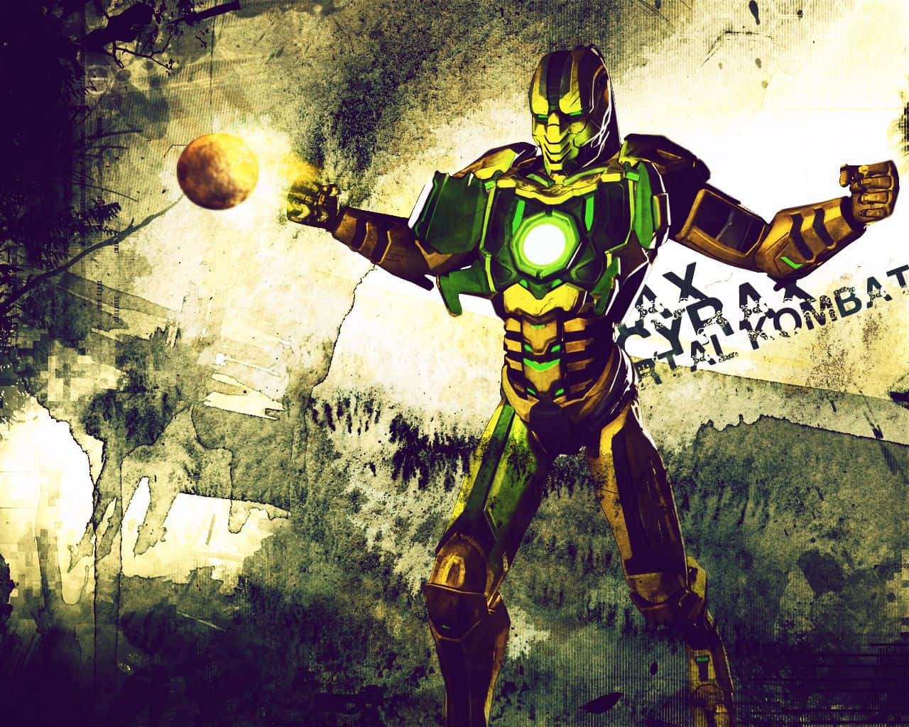 Mortal Kombat's Deadly Warrior Cyrax in Action Wallpaper