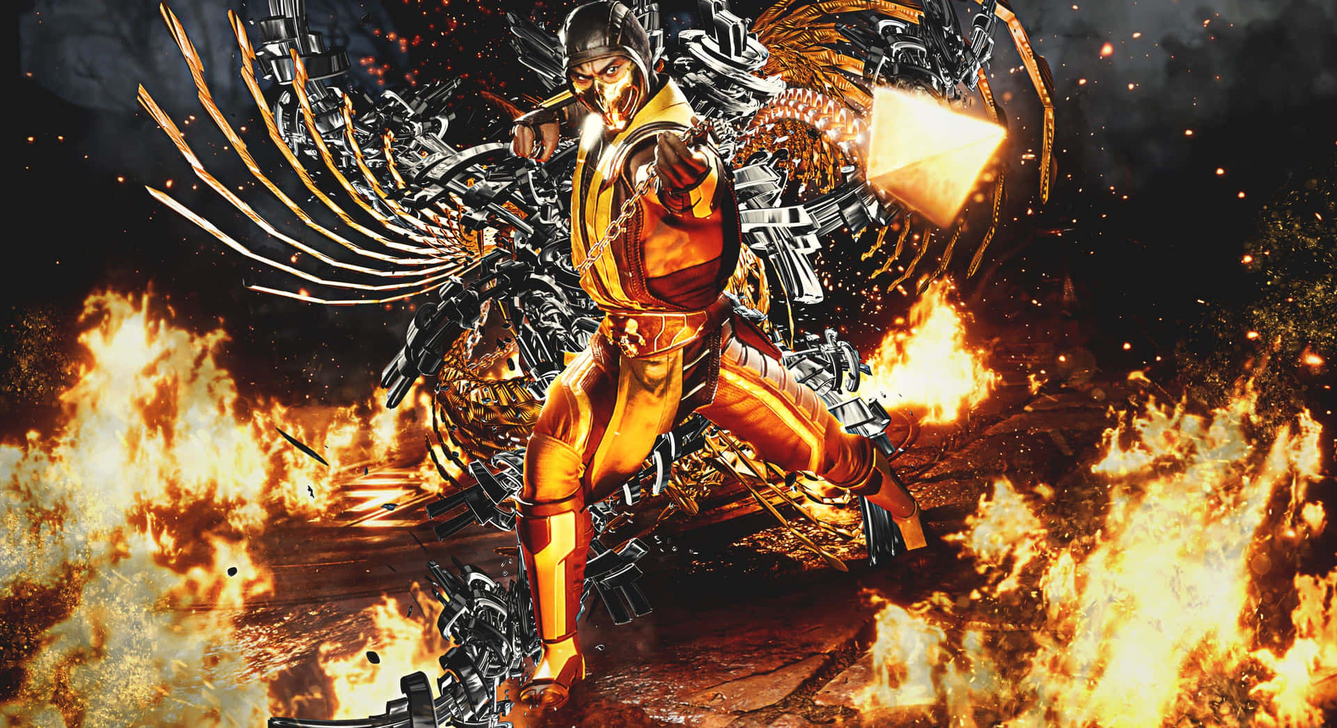 Download Iconic Mortal Kombat Fatality Scene Wallpaper
