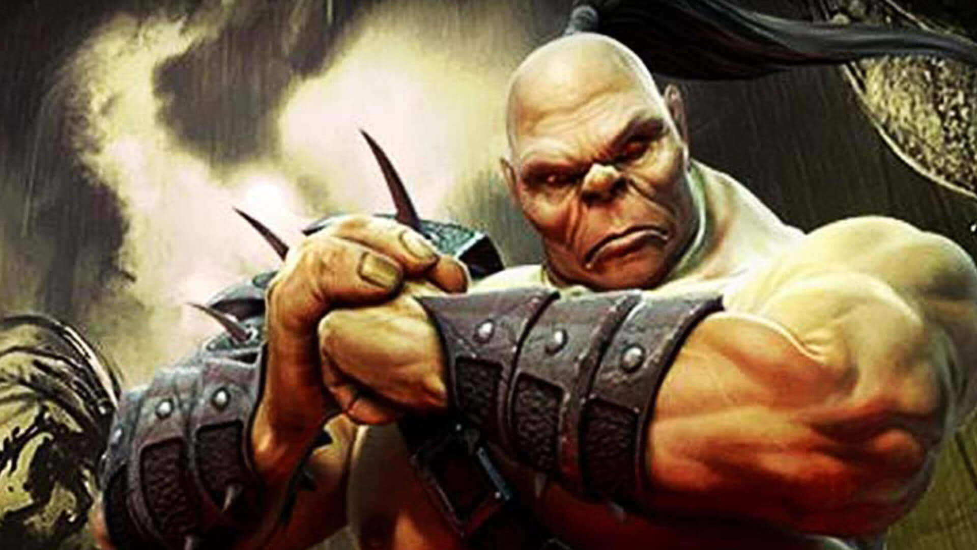 Goro, the Mighty Four-Armed Shokan Warrior in Mortal Kombat Wallpaper