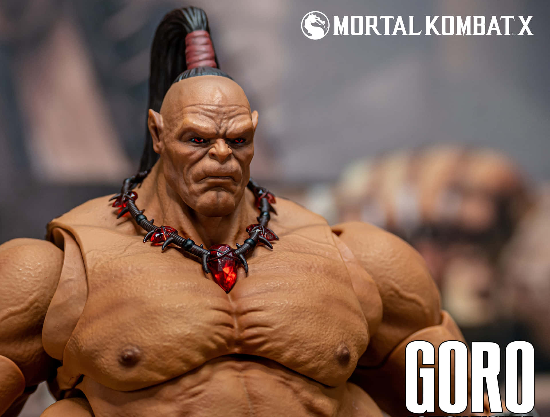 The fierce Goro, Prince of the Shokan, unleashes his power in Mortal Kombat Wallpaper