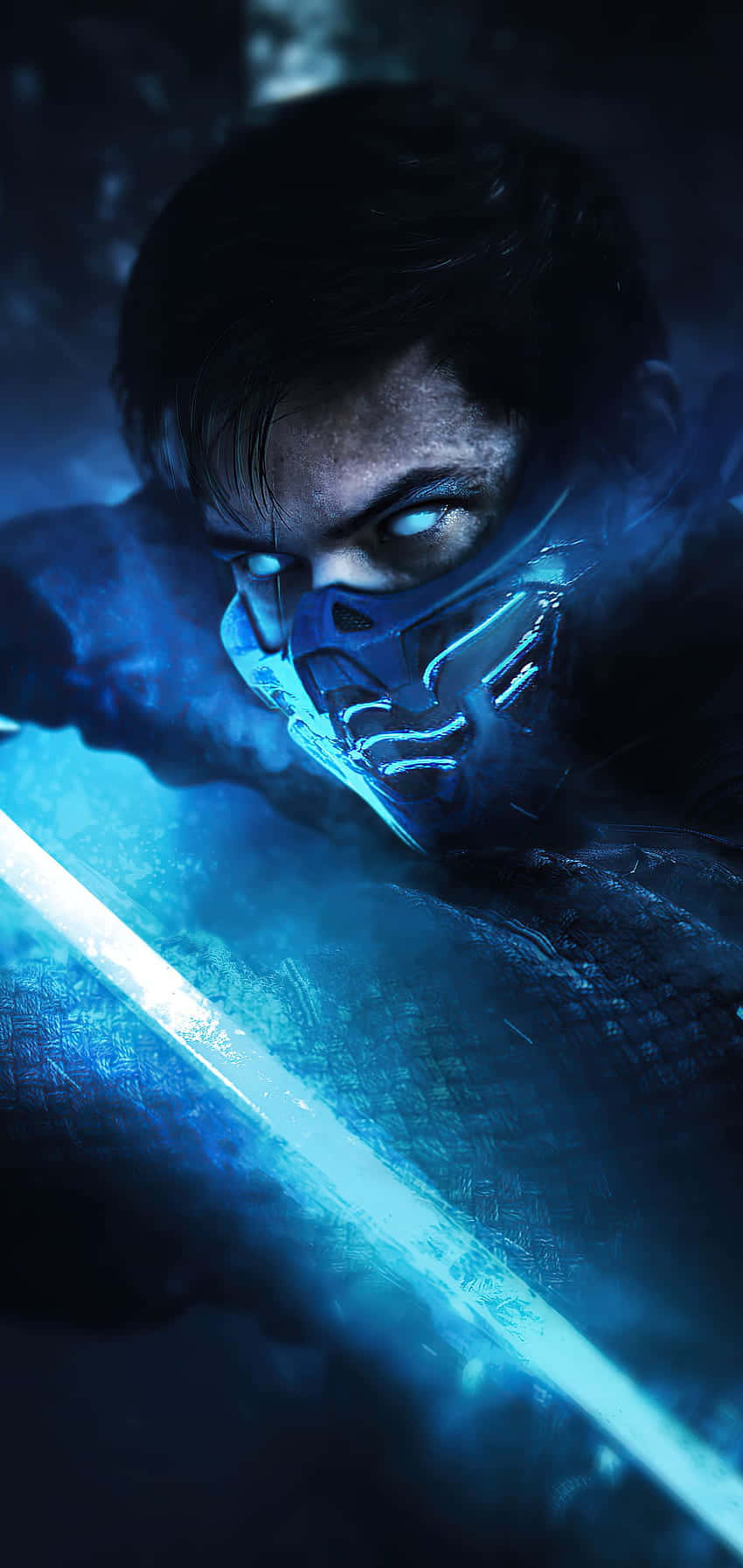 A Man With Blue Eyes Holding A Sword Wallpaper