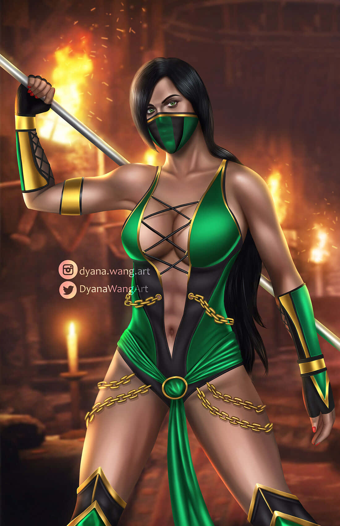 Mortalkombat Krigaren Jade I Aktion Wallpaper