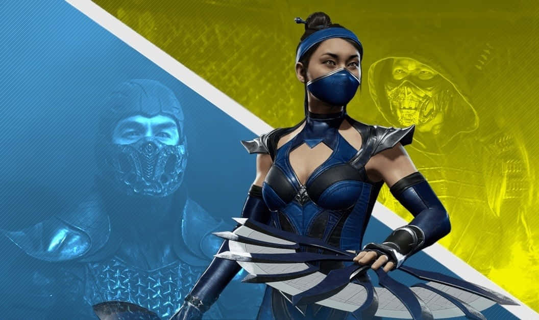 Kitana, the Princess of Outworld, poised for battle in Mortal Kombat Wallpaper