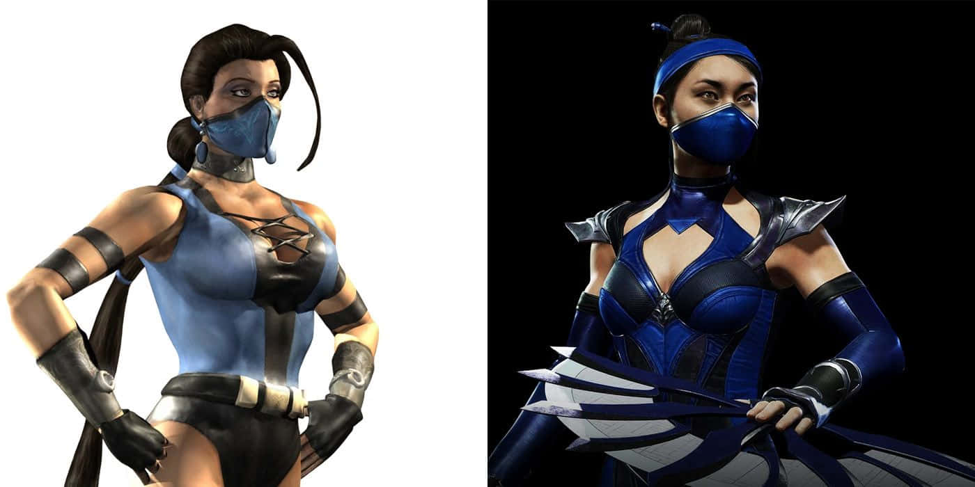 Kitana, the fierce warrior from Mortal Kombat, ready for battle Wallpaper