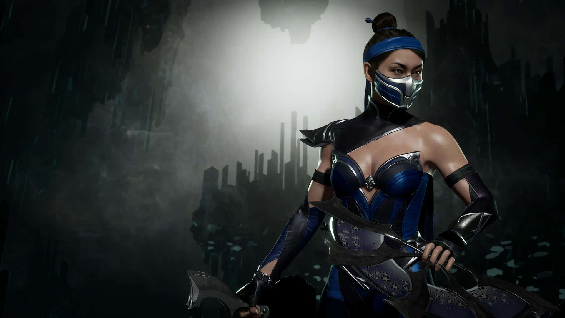 Kitana, the Fierce Princess Warrior in Mortal Kombat Wallpaper