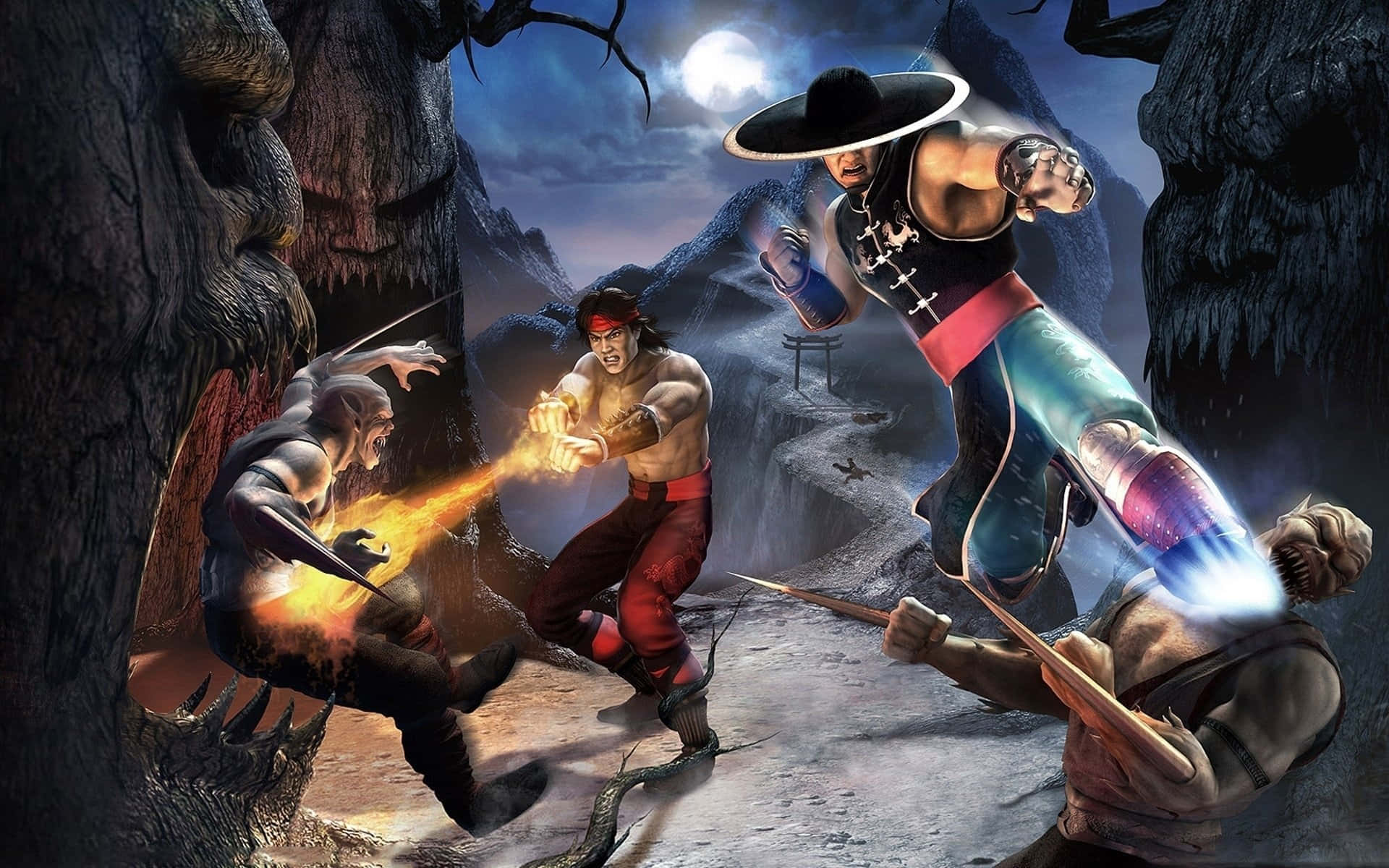 Kung Lao's Iconic Hat Toss in Mortal Kombat Wallpaper