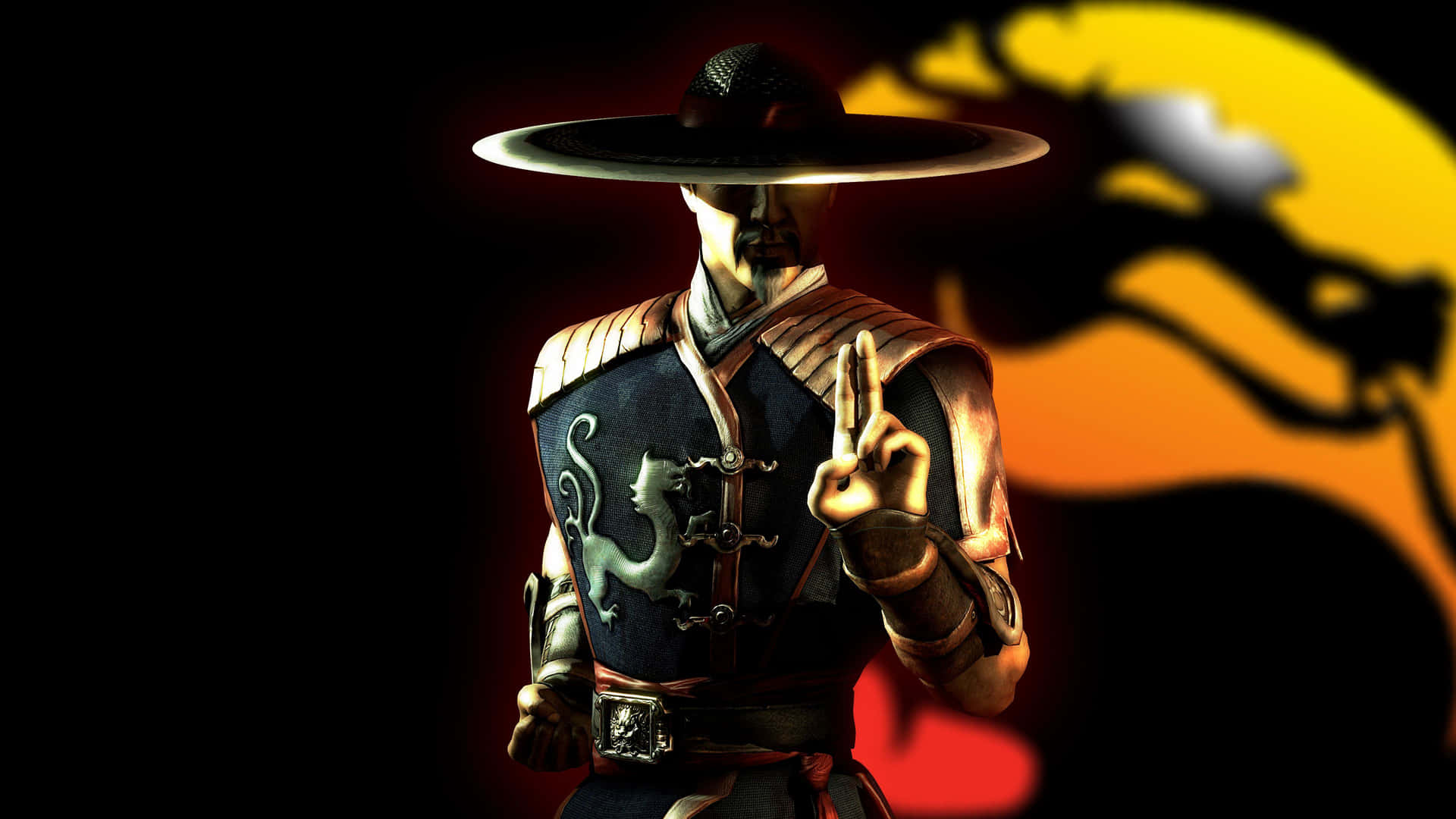 Kung Lao Stands Ready for Battle in Mortal Kombat Wallpaper