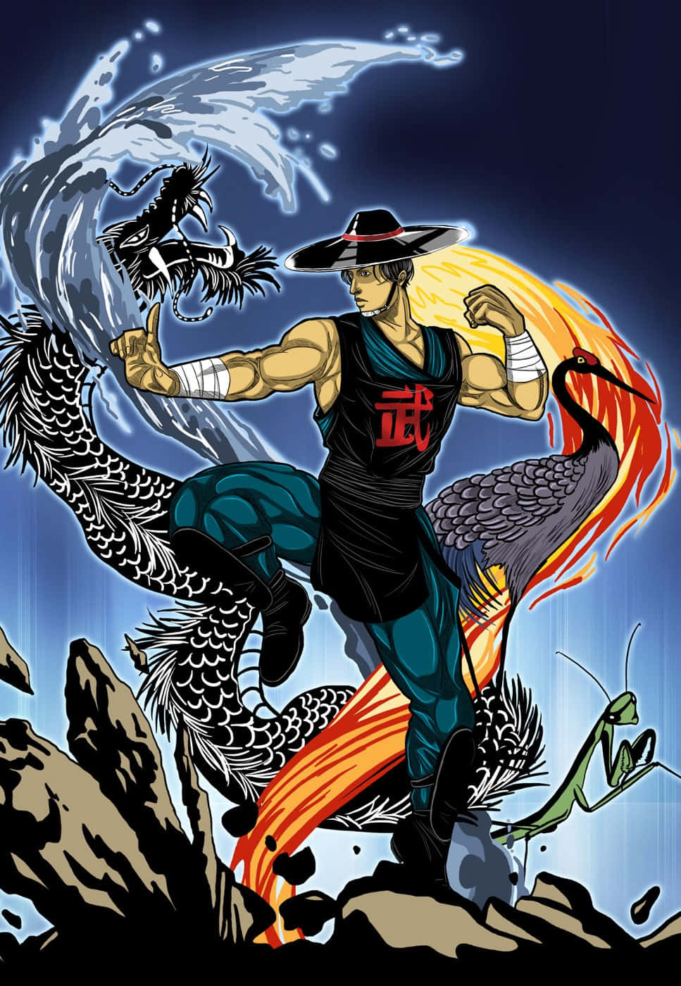 Kung Lao displaying his fierce energy in Mortal Kombat Wallpaper