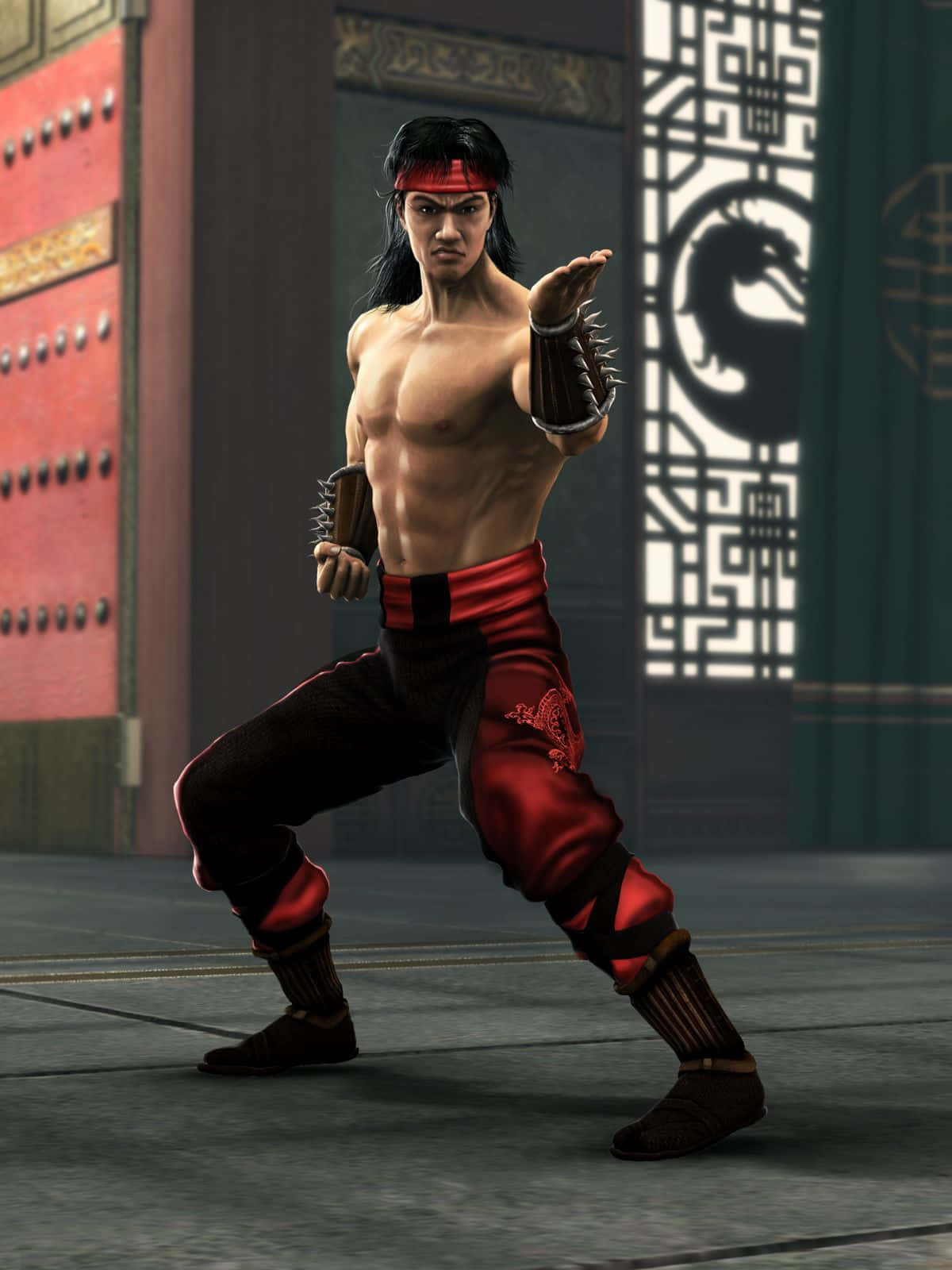Liu Kang unleashing his iconic fireball in Mortal Kombat Wallpaper