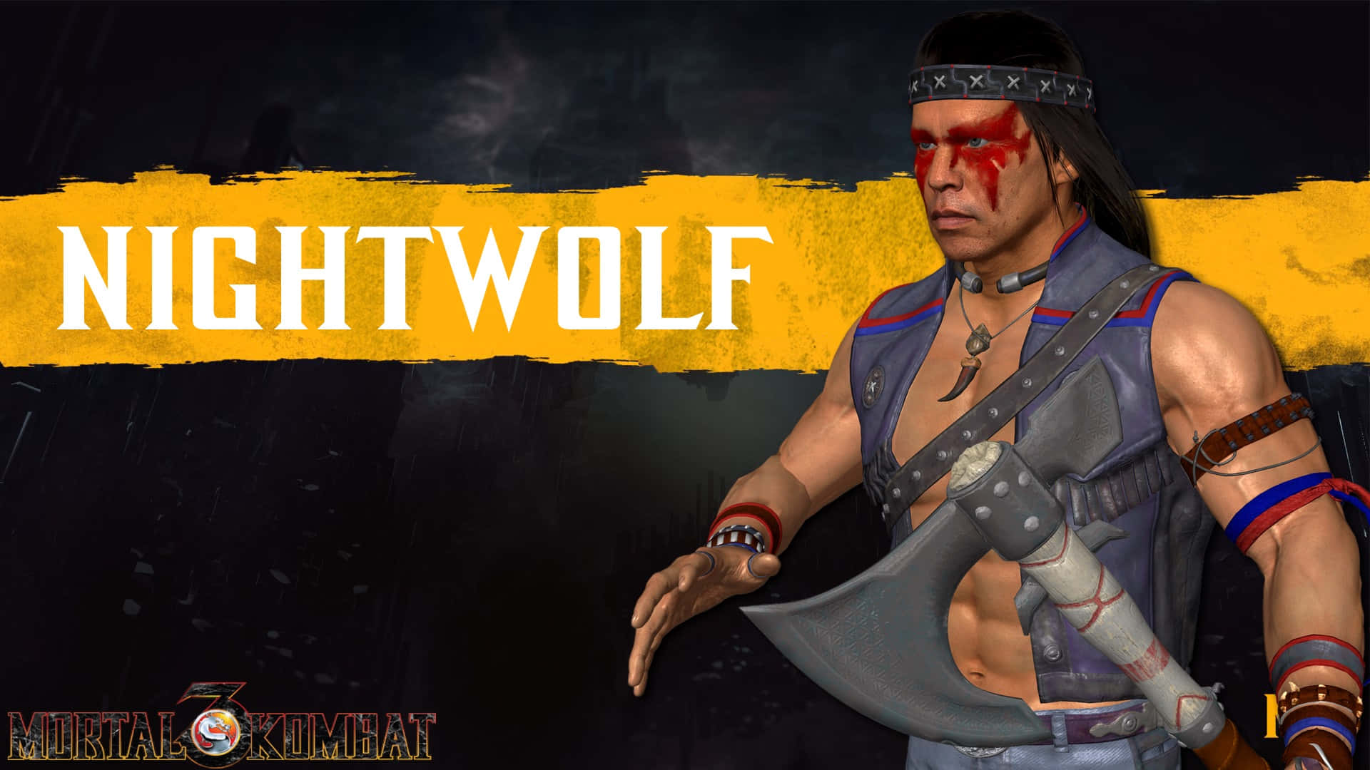 Mortalkombat Nightwolf En Posición De Batalla Fondo de pantalla