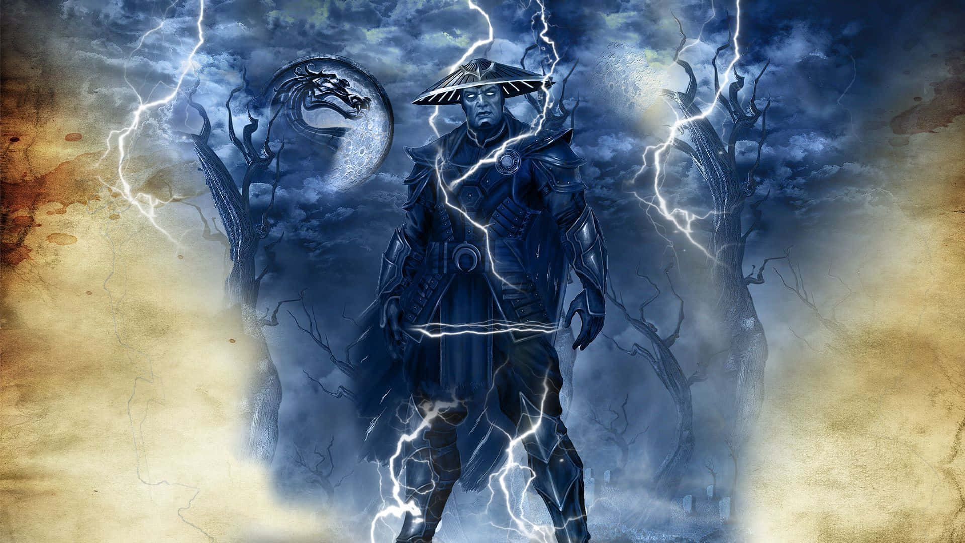 Mortal Kombat Raiden unleashing lightning fury Wallpaper