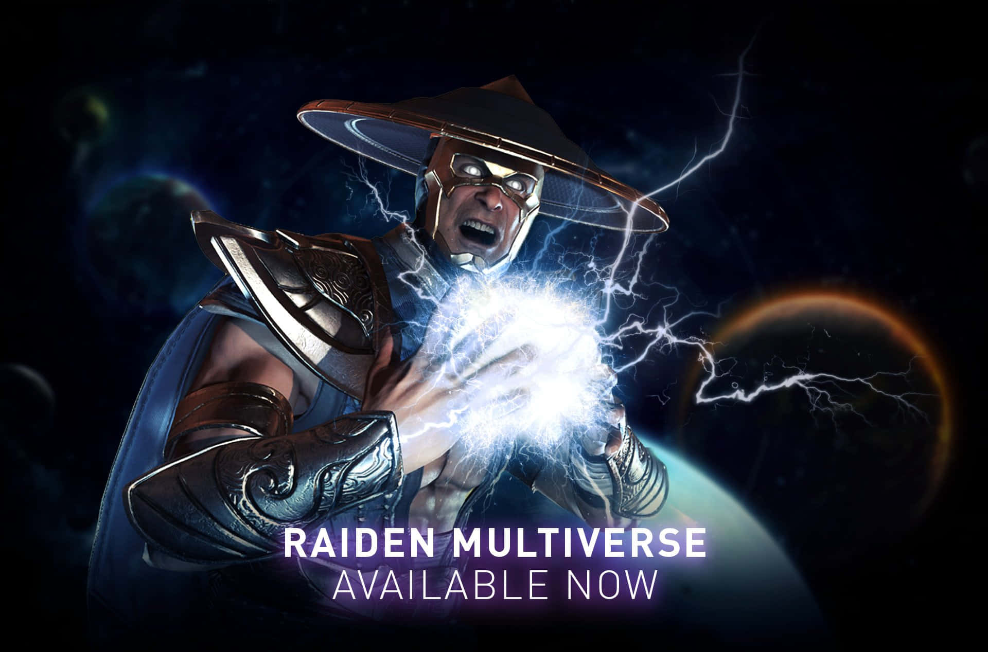 Thunder God Raiden in Mortal Kombat Action Wallpaper