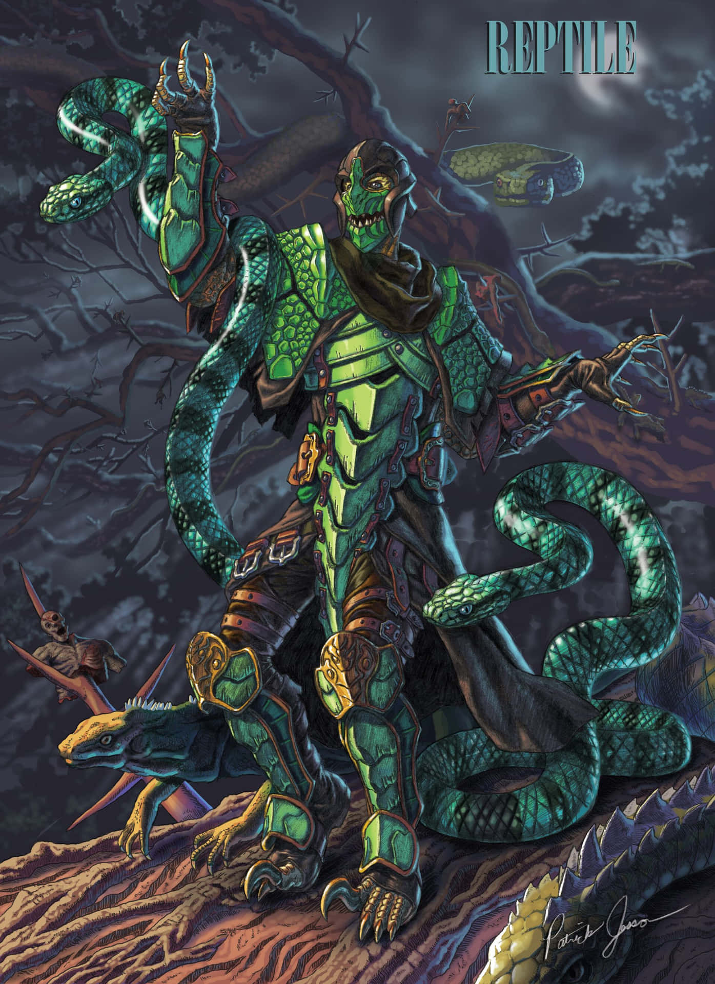 Deadly Reptile from Mortal Kombat in Action Wallpaper