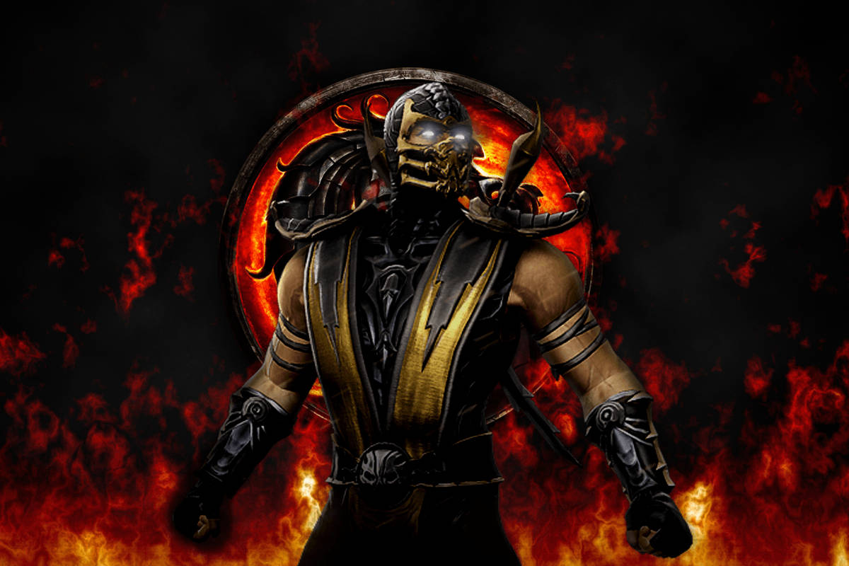 A fiery tribute to Mortal Kombat's iconic anti-hero, Scorpion Wallpaper