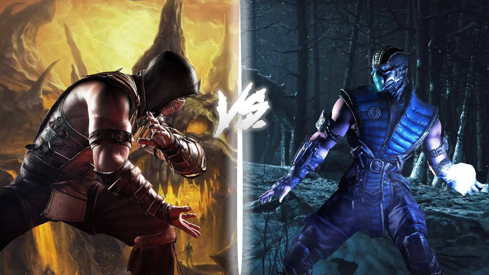Mortal Kombat Scorpion Vs Sub Zero Battle Position Wallpaper