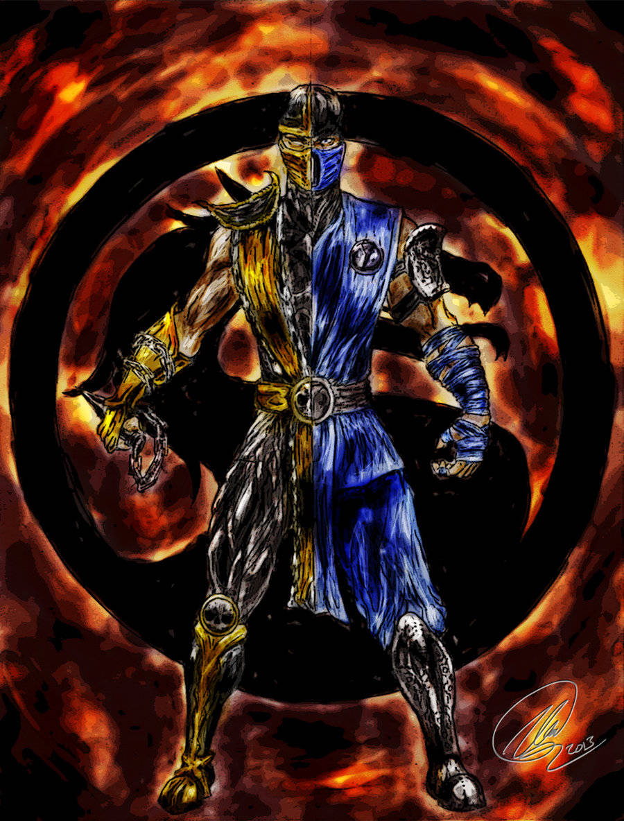 Mortal Kombat Scorpion Vs Sub Zero Sketch Wallpaper