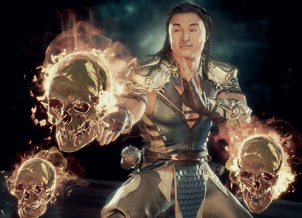 Shang Tsung displaying his sorcerer powers in Mortal Kombat Wallpaper