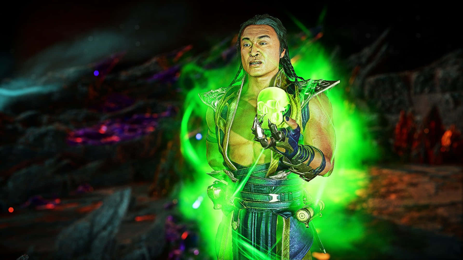 Mortal Kombat's Shang Tsung casting a powerful spell Wallpaper