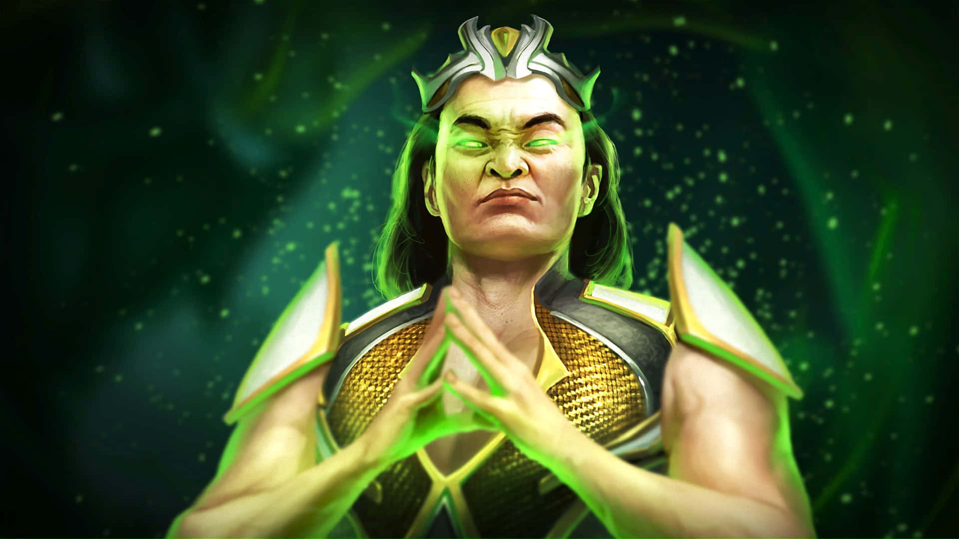 The Powerful Sorcerer Shang Tsung Unleashes His Magic Wallpaper