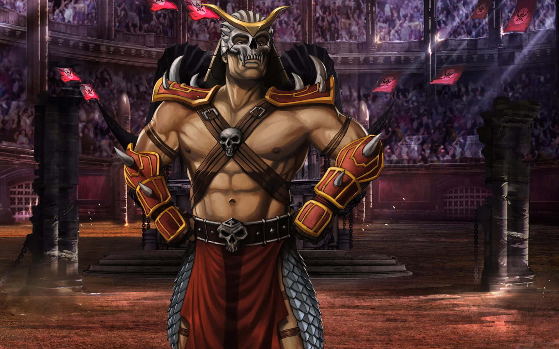 Shaokahn, El Poderoso Emperador De Outworld, De Pie Triunfante En Mortal Kombat. Fondo de pantalla