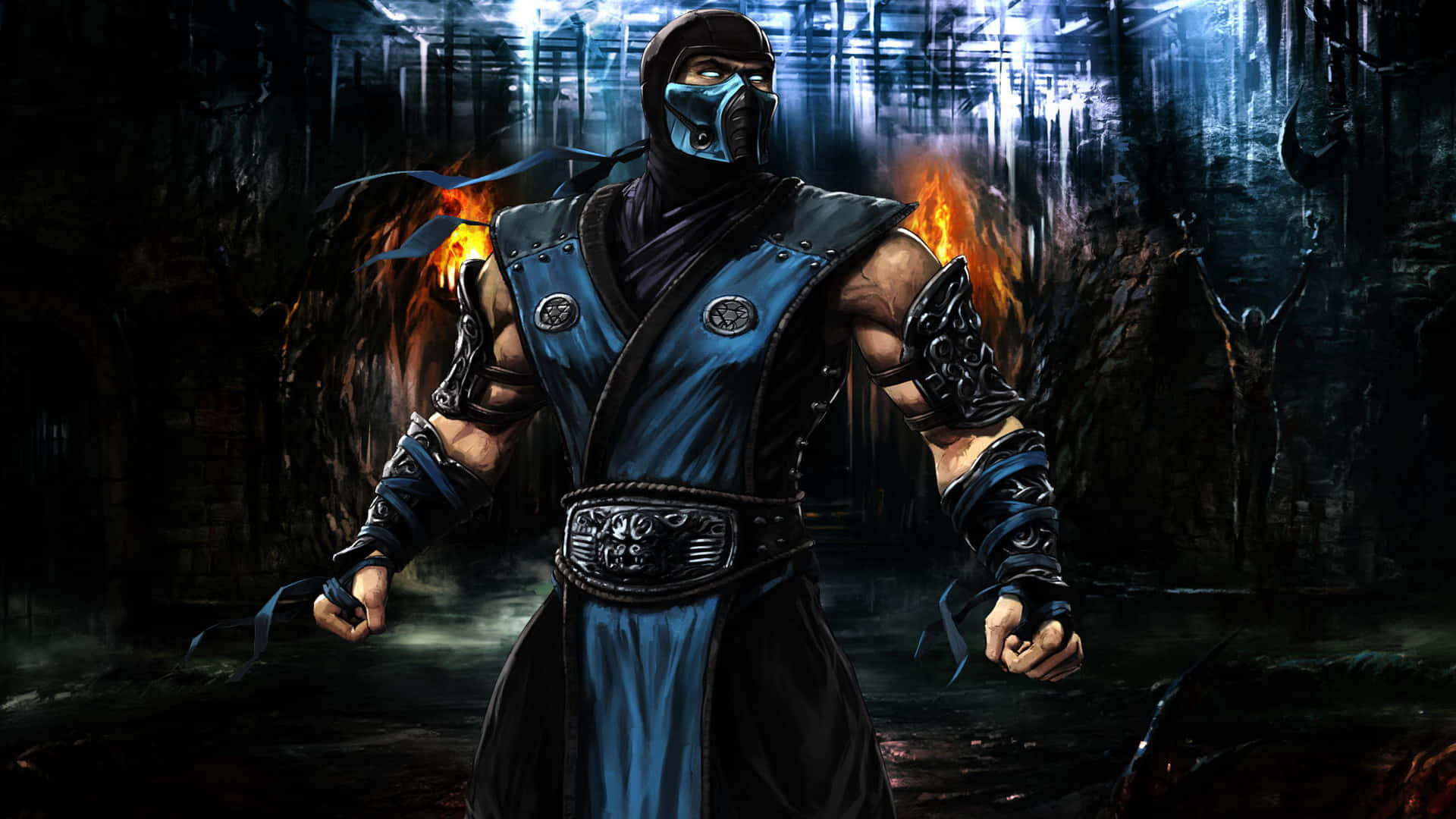 Sub-Zero, Mortal Kombat's Ice Ninja Fighter in Action Wallpaper