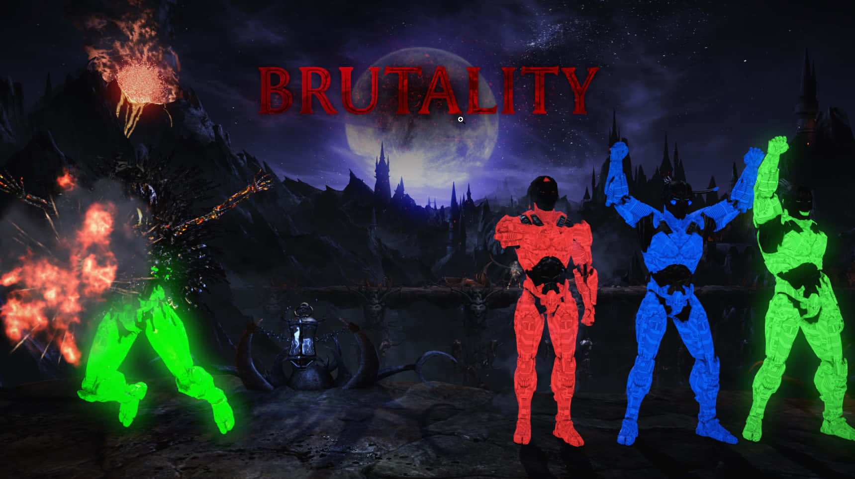 Elcombatiente Feroz De Mortal Kombat, Triborg, En Acción. Fondo de pantalla