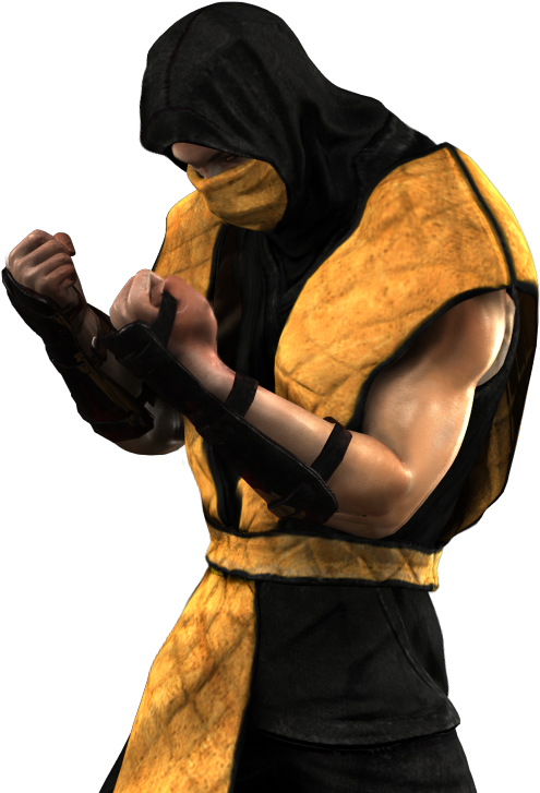 Mortal Kombat Yellow Ninja Character PNG