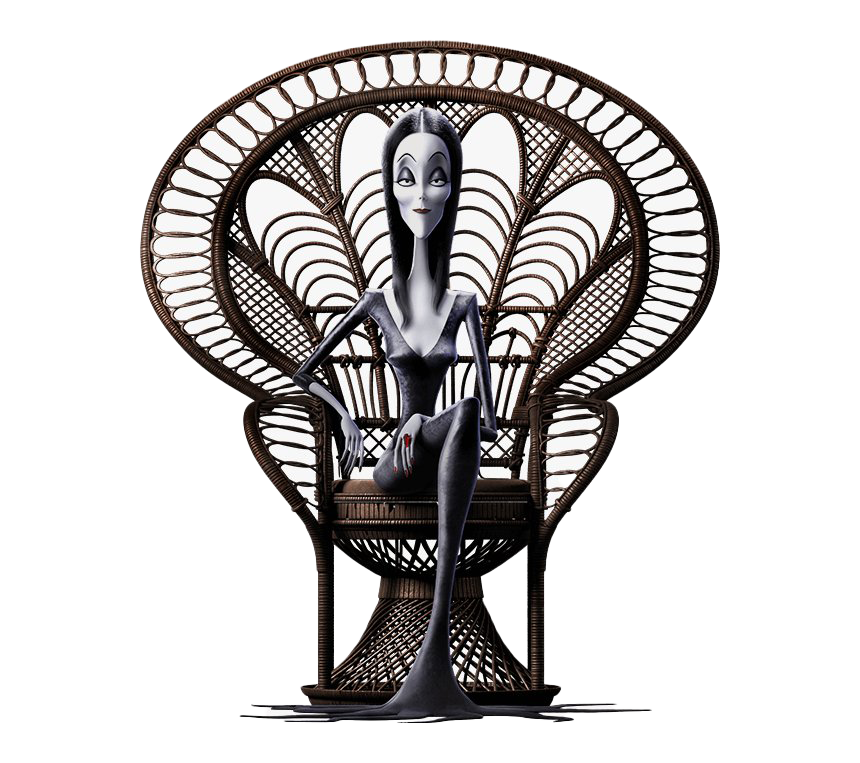 Morticia Addams Elegant Pose PNG