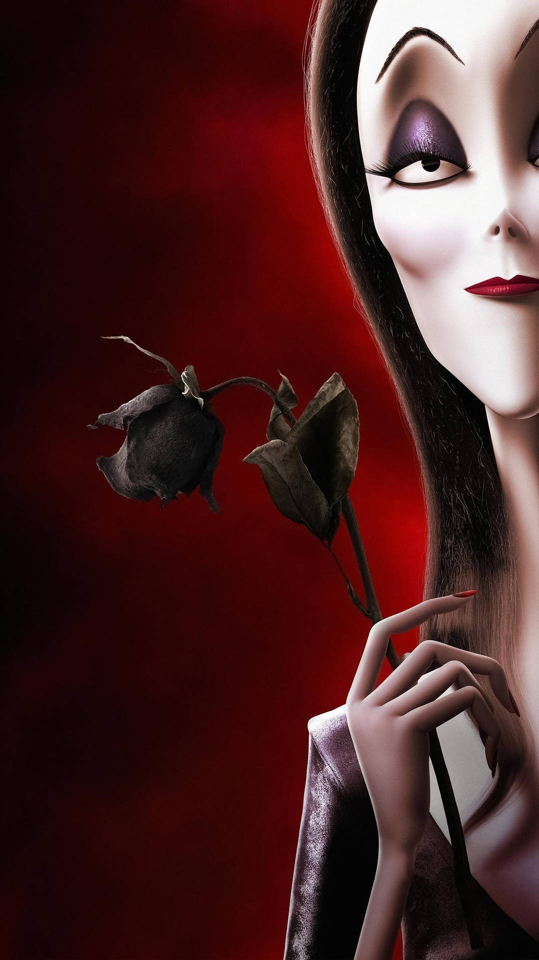 Morticiasosteniendo Una Rosa Seca - La Familia Addams 2. Fondo de pantalla