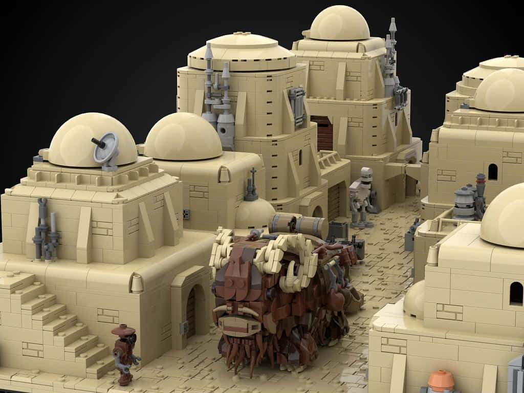 Caption: Vibrant depiction of the iconic Mos Eisley from Star Wars Wallpaper