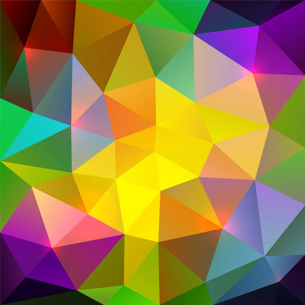 Farbenfroher,polygonaler Hintergrund Mit Dreiecken
