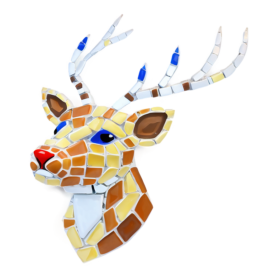 Mosaic Deer Head Pattern Png Sjk PNG