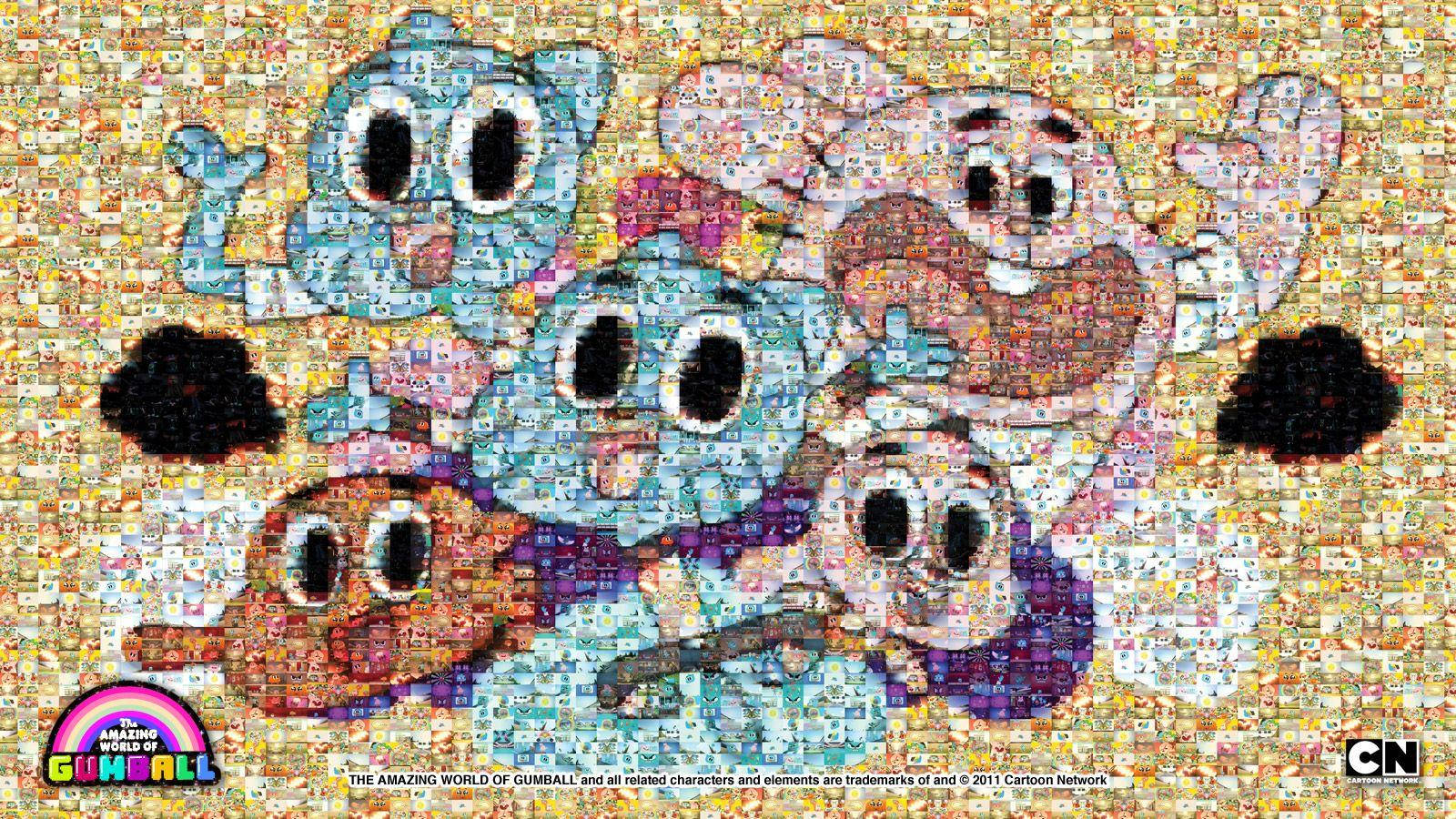 Mosaic Gumball Characters Wallpaper