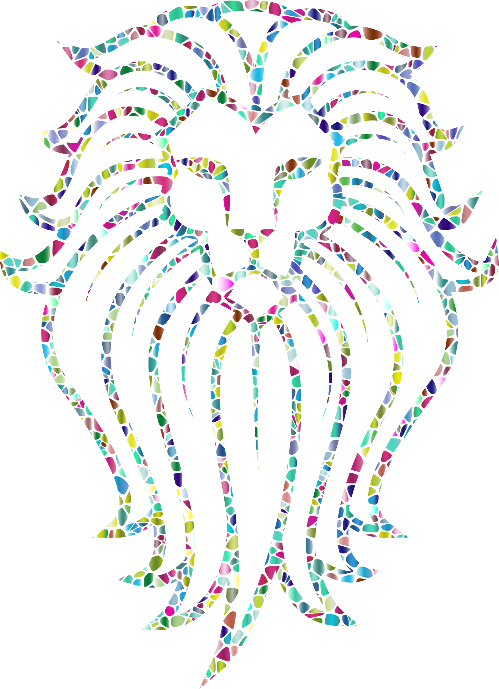 Mosaic Lion Tattoo Design PNG