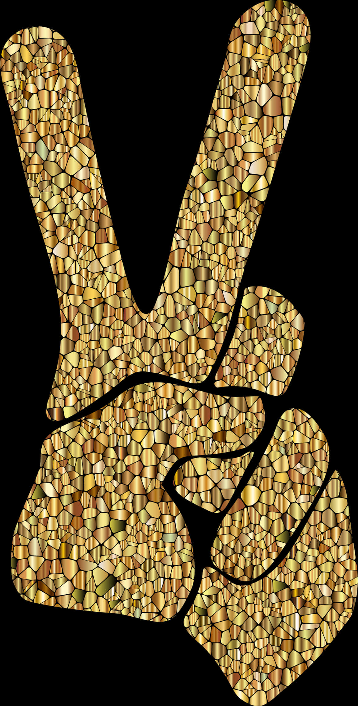 Mosaic Pattern Peace Sign PNG