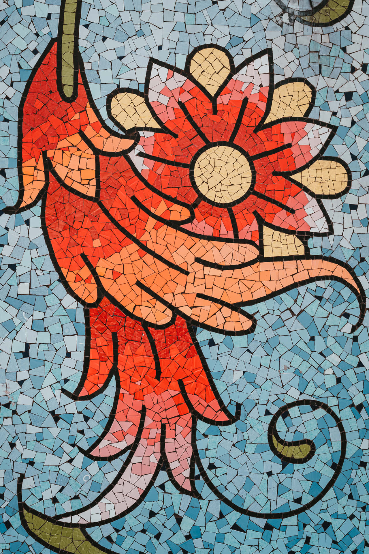 Mosaikplattakonst - Kolibrifågelmosaik Konst