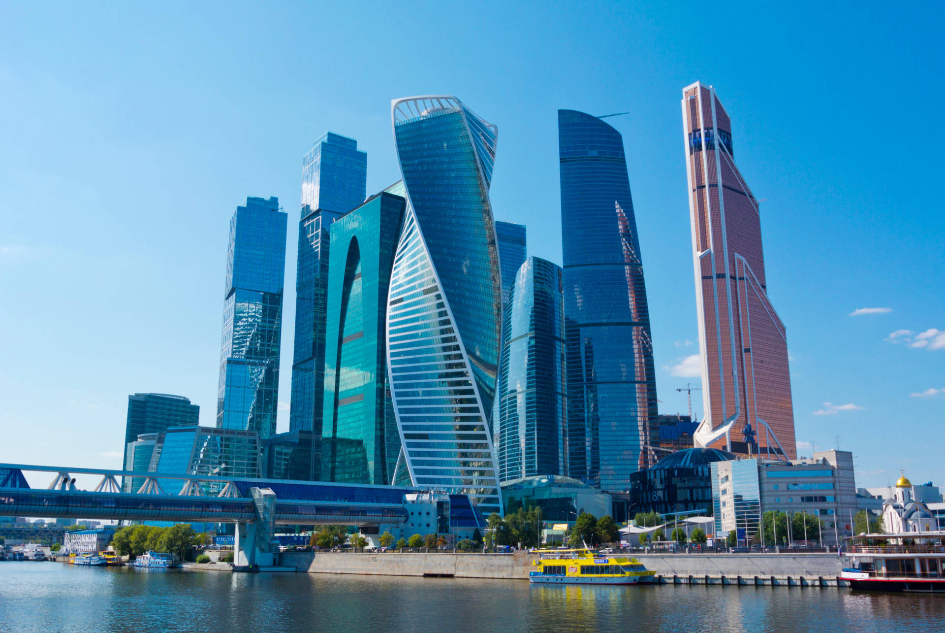 Moskaurussland Wolkenkratzer Tageslicht Wallpaper