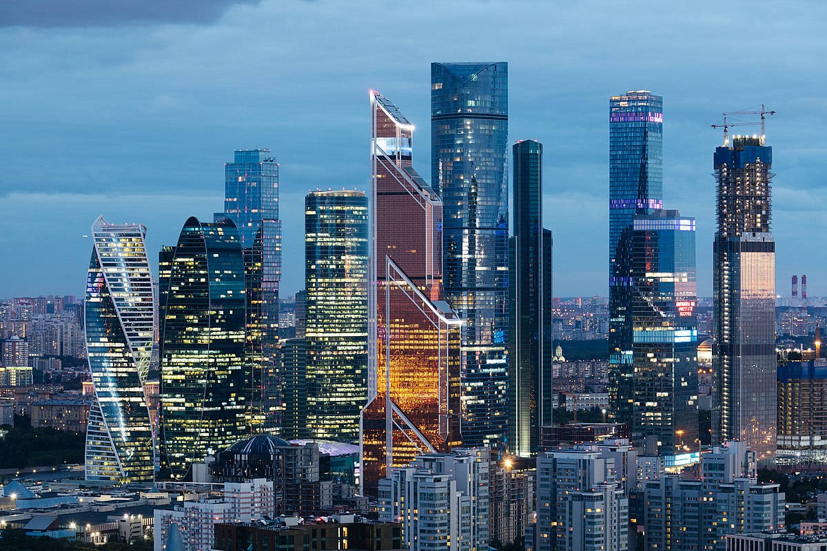 Storslåede skyskrabere fra Moskva Rusland Wallpaper