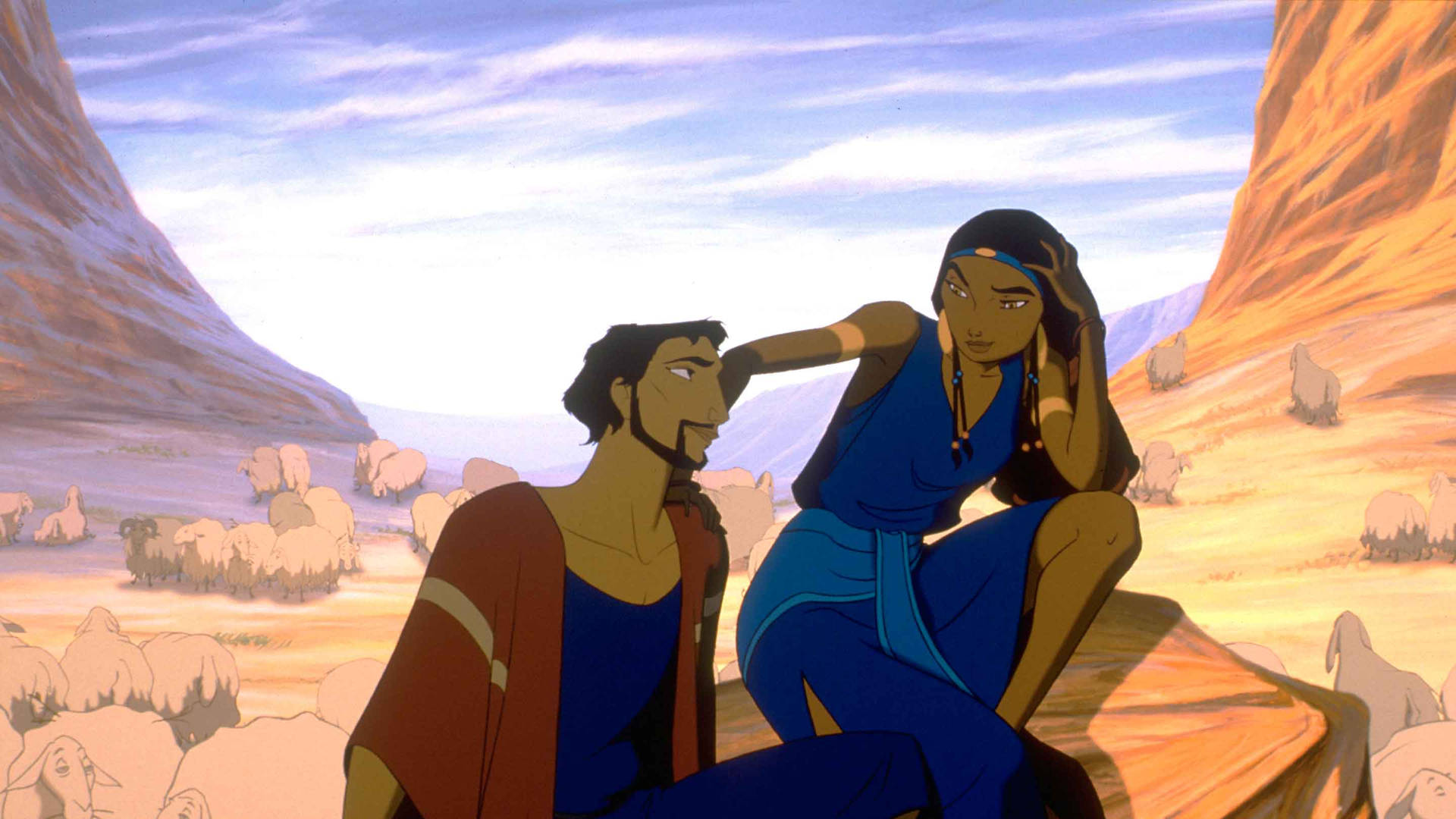 Moses teaser Tzipporah Prinsen af Egypten Wallpaper