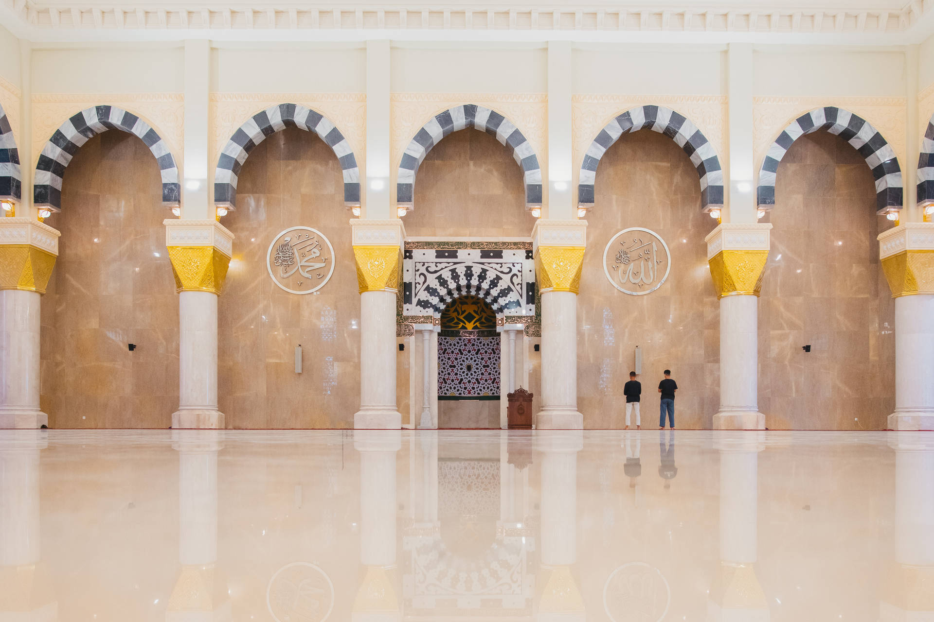 Mosque Interior Pemandangan Wallpaper