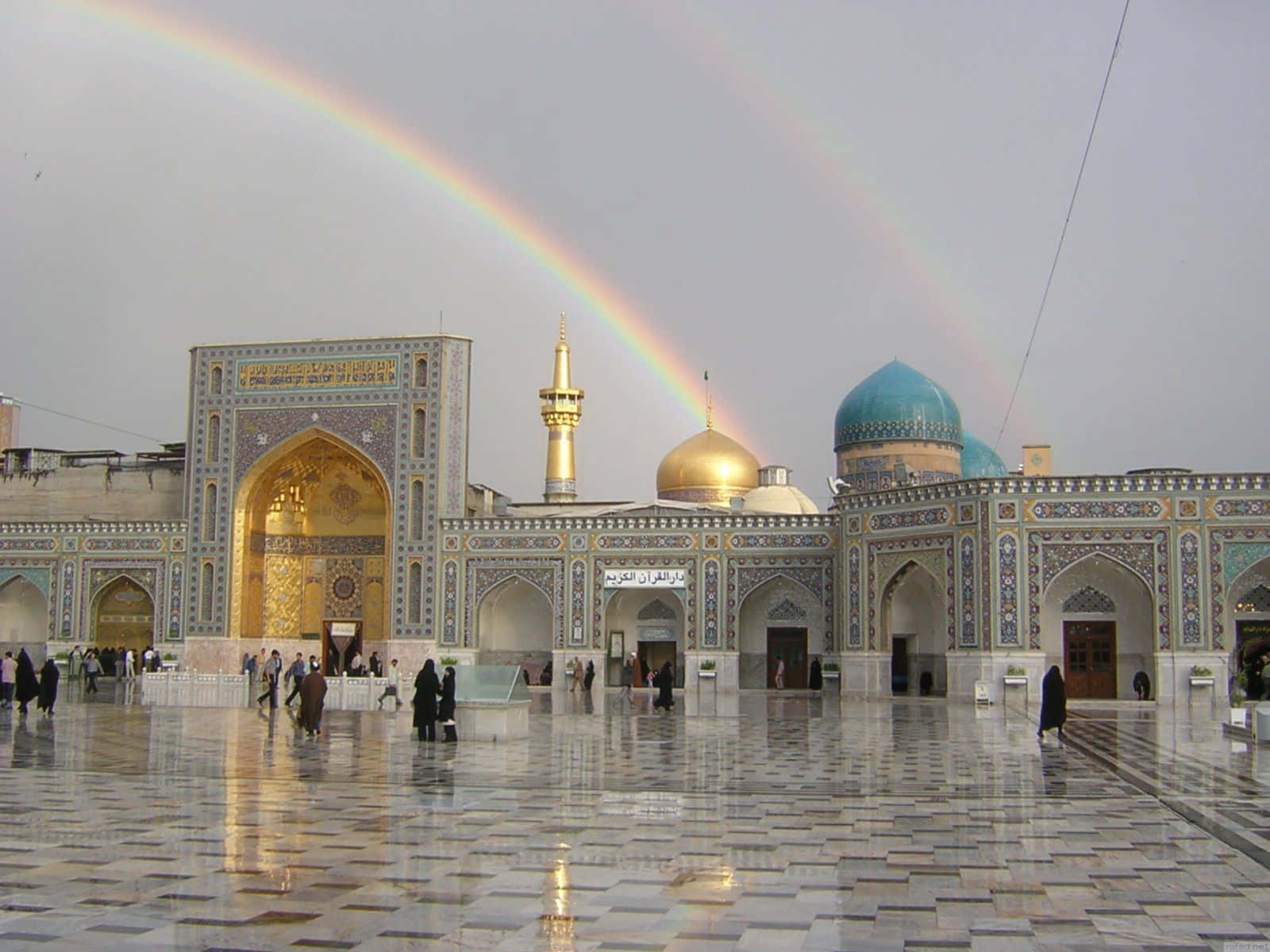 White Mosque Pretty Rainbow Picture