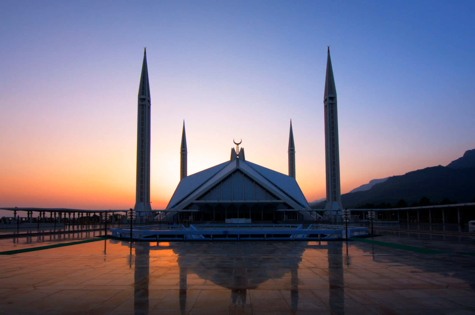 Sunset Mosque Structure Scenery Picture