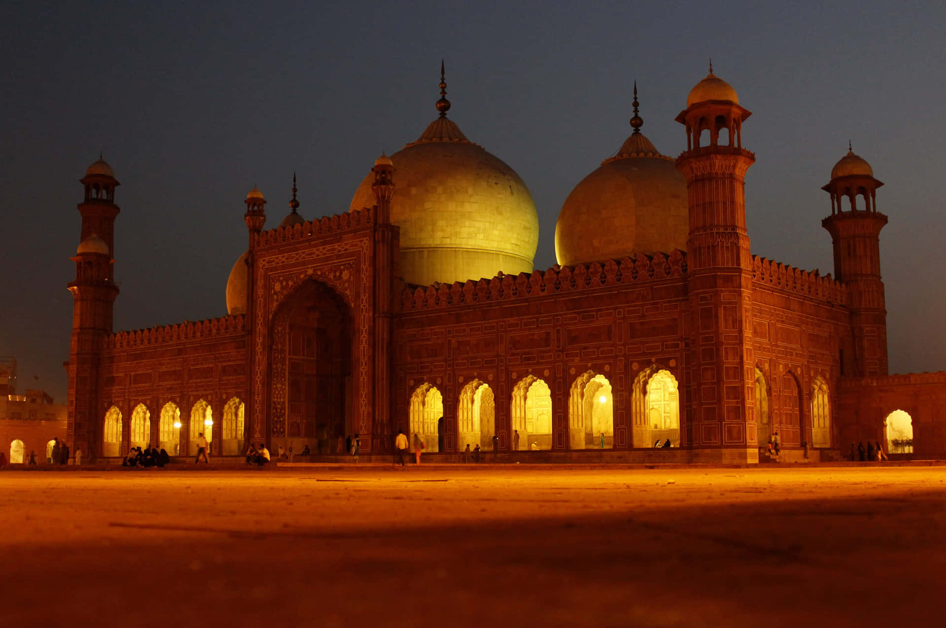Mosque Night Orange Light Picture