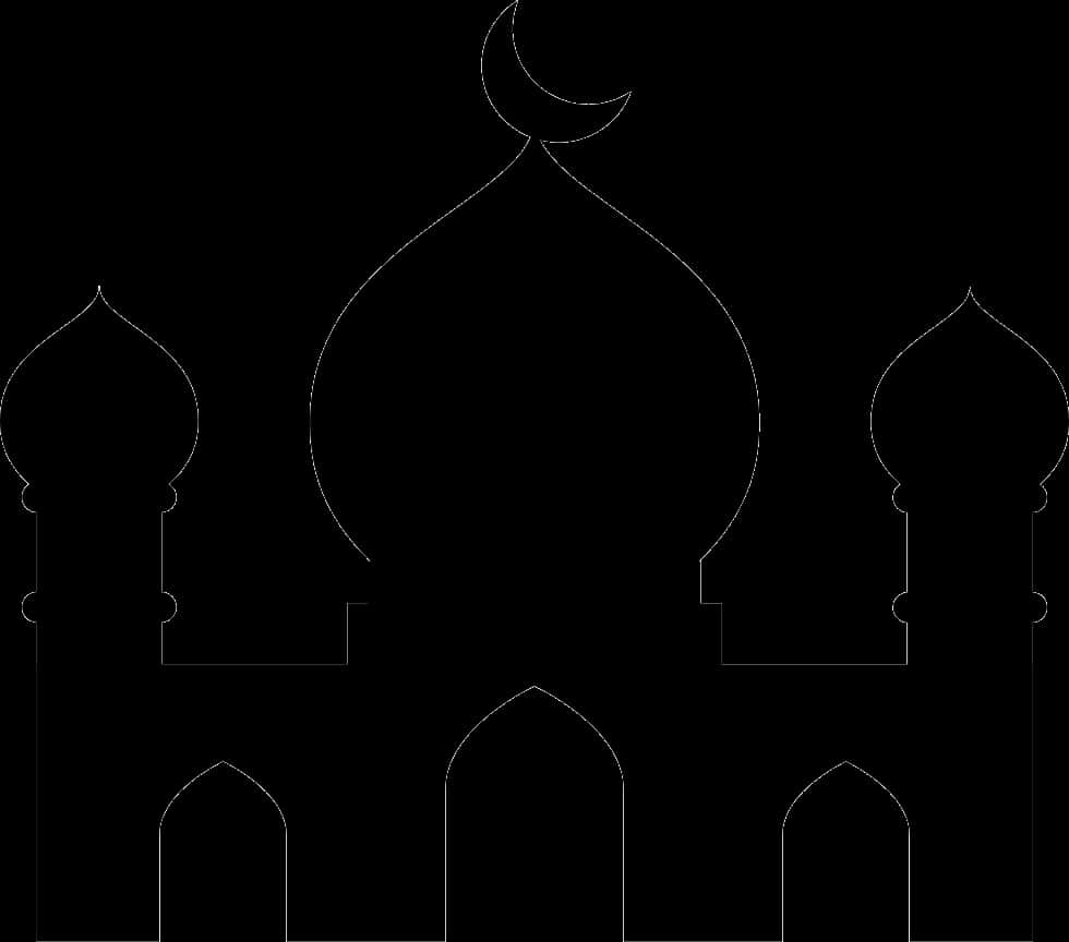 Mosque Silhouette Outline PNG