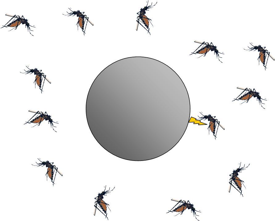 Mosquitoes Around Sphere Illustration PNG