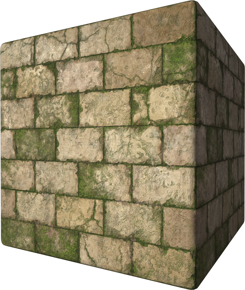 Mossy Stone Texture Corner PNG